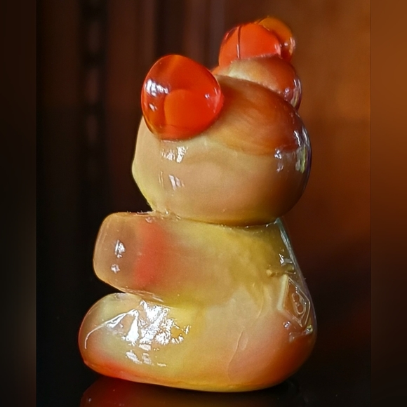 Vntg Boyd "Patrick the Bear" Amber Gold Slag Glass - Picture 6 of 9